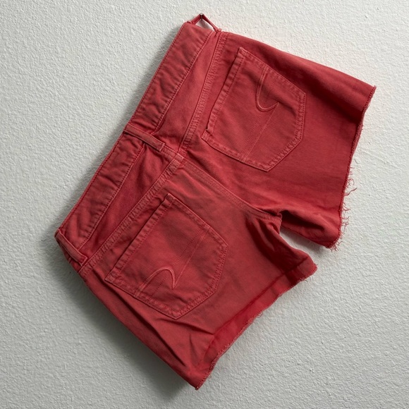 100% Cotton American Eagle AE Coral Raw Hem Denim Shorts low rise Y2K size 2 - Picture 8 of 11
